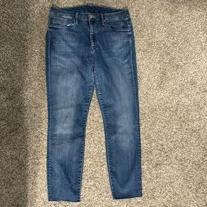 Mother high waisted looker ankle fray